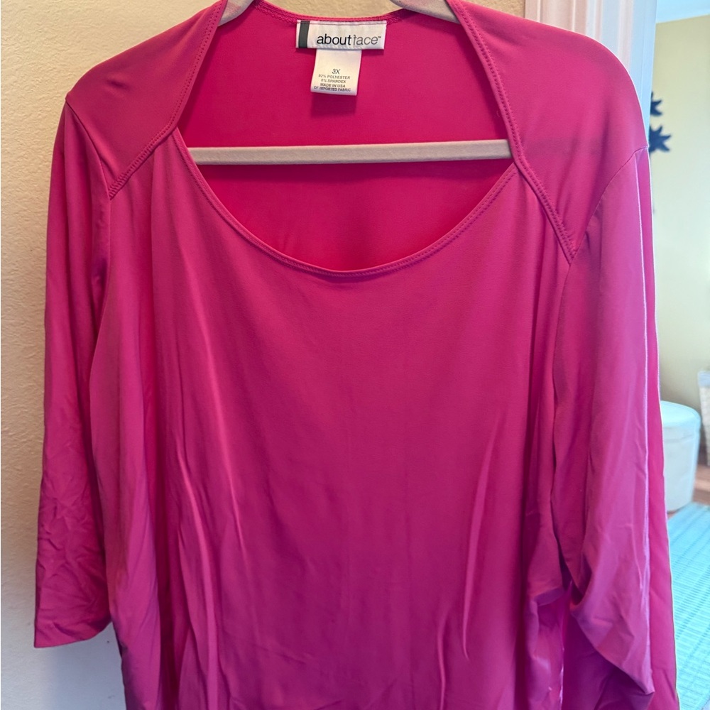 About Face Magenta Long Sleeve Top